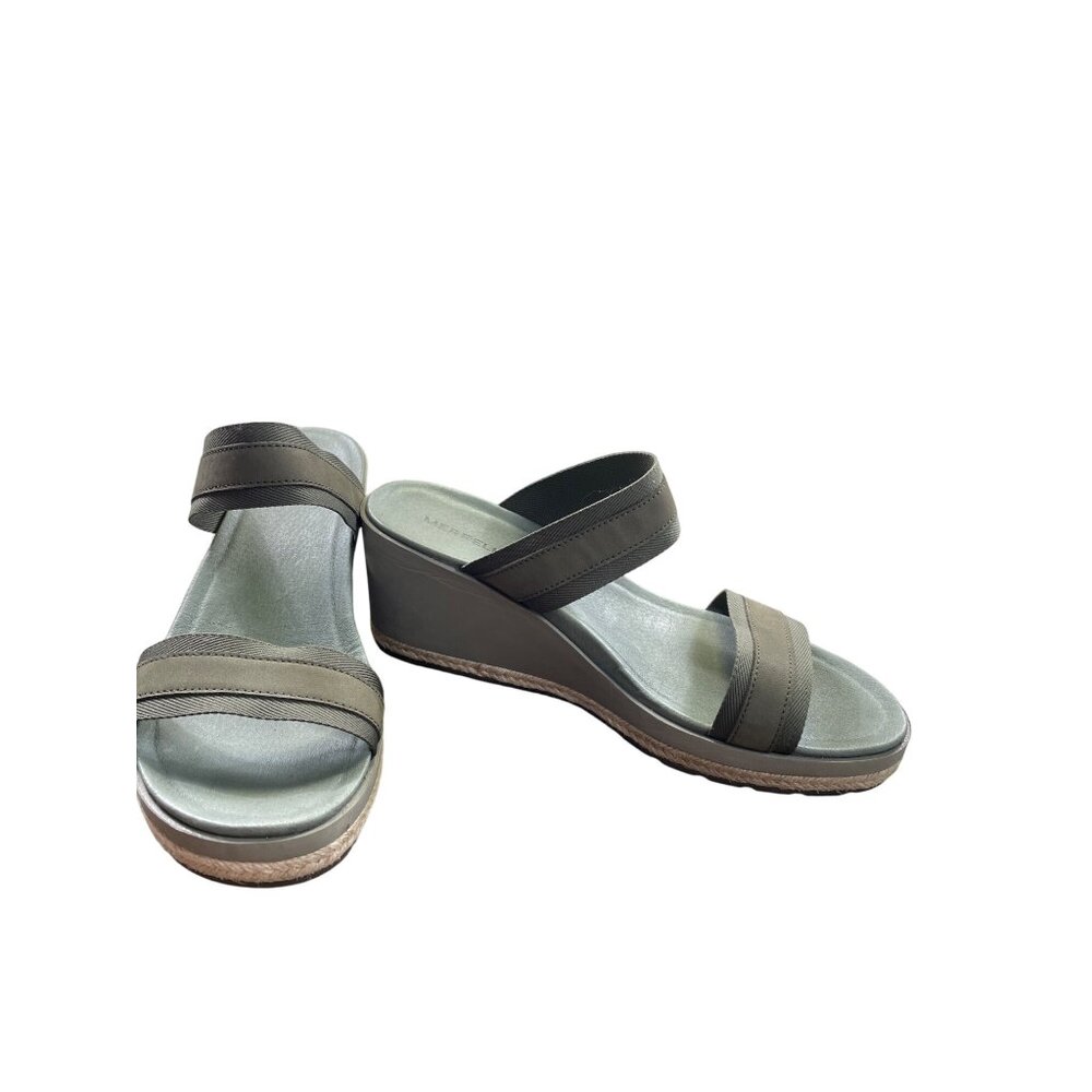 Merrell Womens Olive Green 3 " Wedge Sandals Size 11 SKU 8682